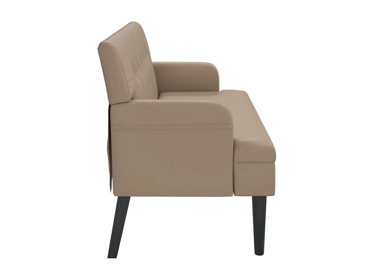 Panca con schienale cappuccino 112x65,5x75 cm ecopelle