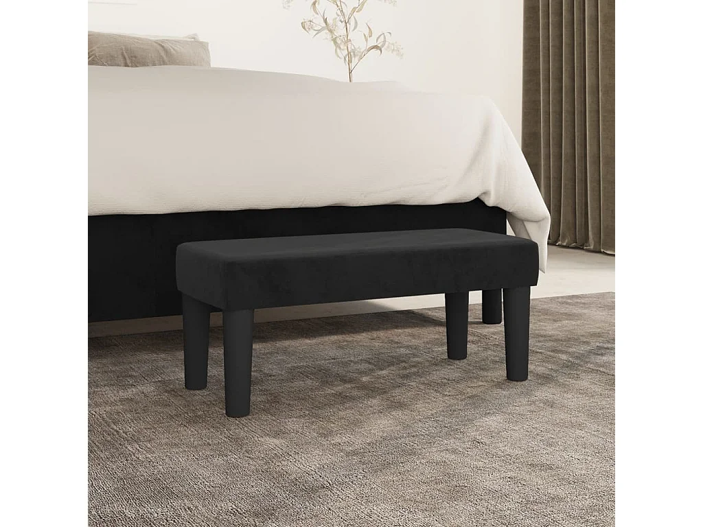 Banco Preto 70x30x30 cm Veludo