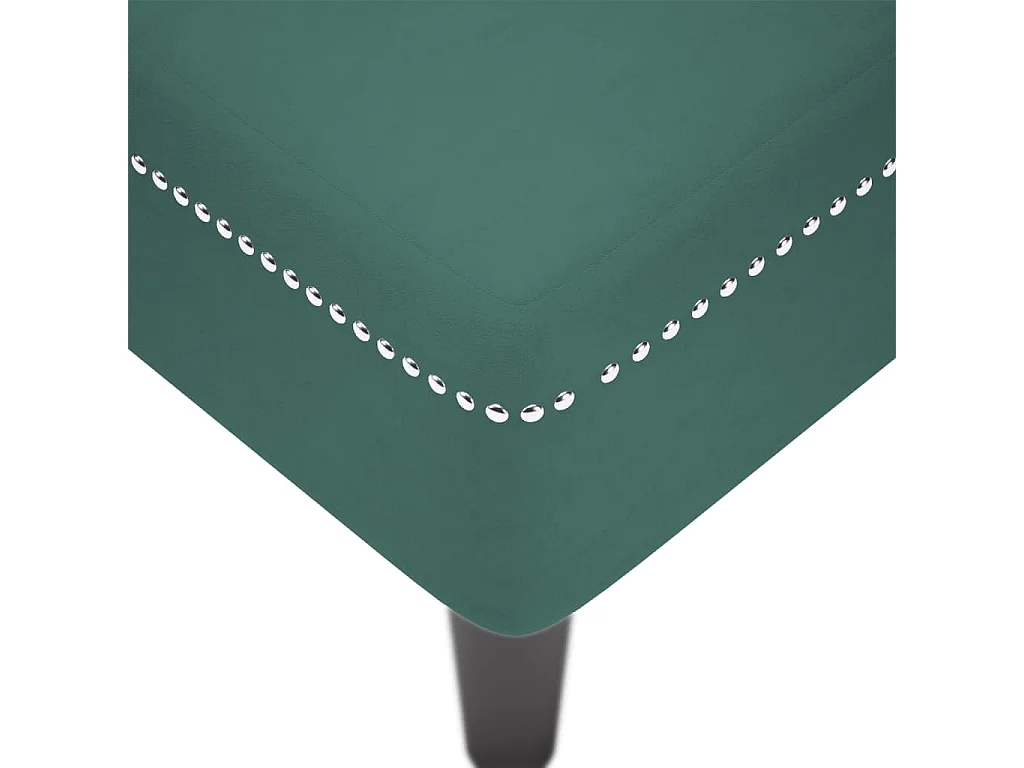 Sillón largo y cojín y reposabrazos derecho terciopelo verde oscuro.