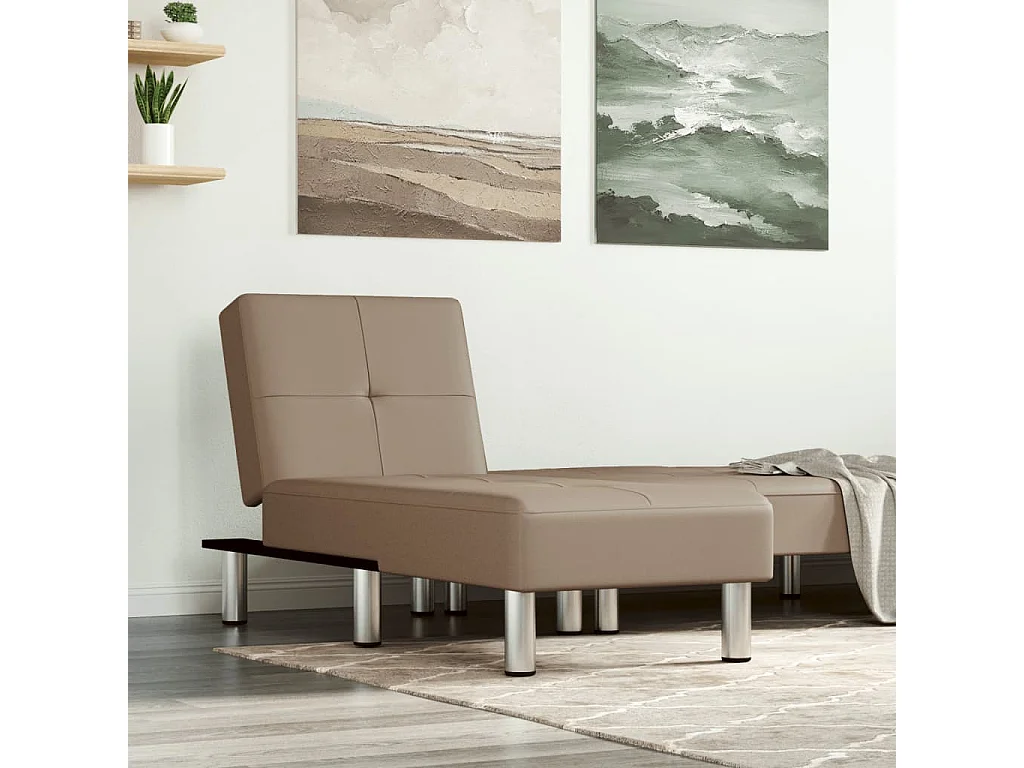 Espreguiçadeira cappuccino em couro sintético