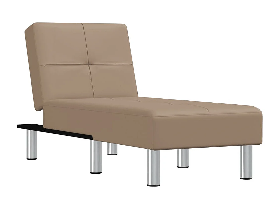 Espreguiçadeira cappuccino em couro sintético