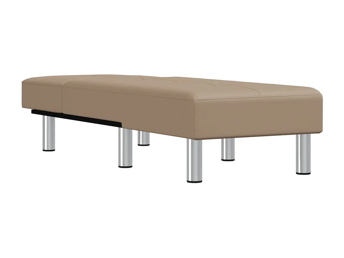 Espreguiçadeira cappuccino em couro sintético