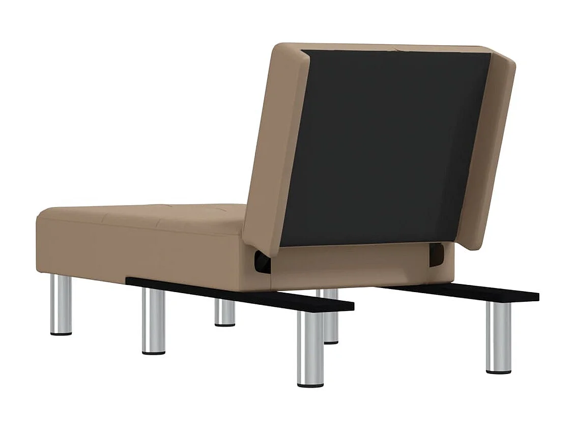 Espreguiçadeira cappuccino em couro sintético