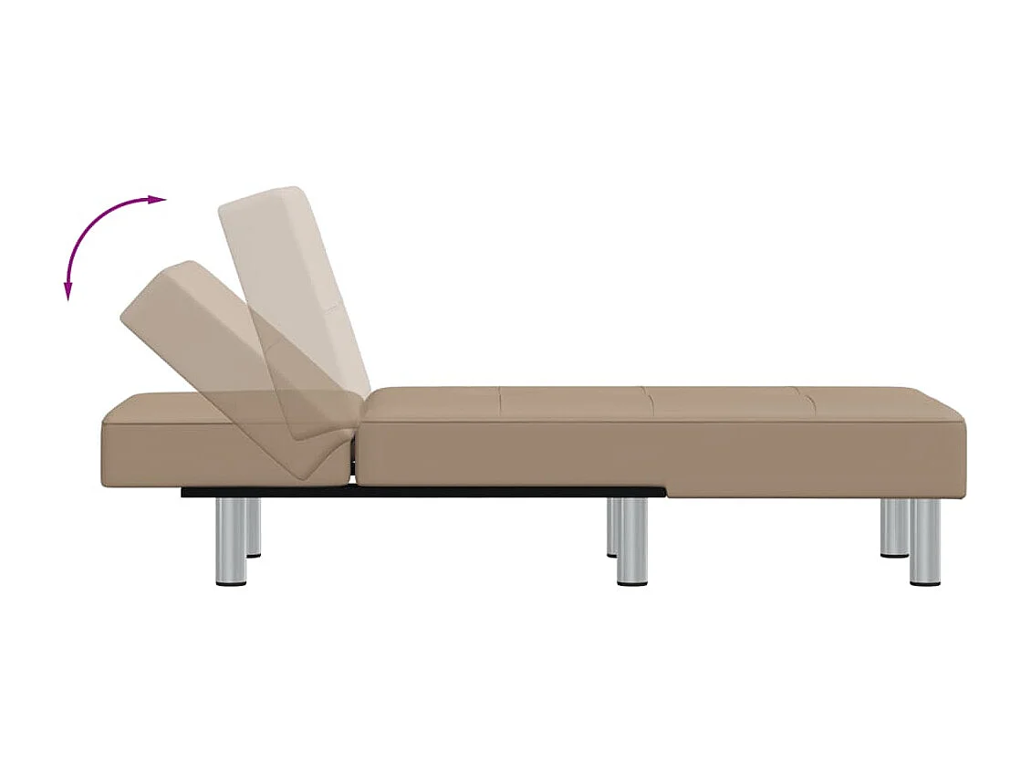 Espreguiçadeira cappuccino em couro sintético