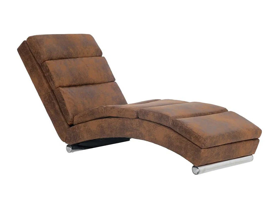 Poltrona lounge Marrone Finta pelle scamosciata