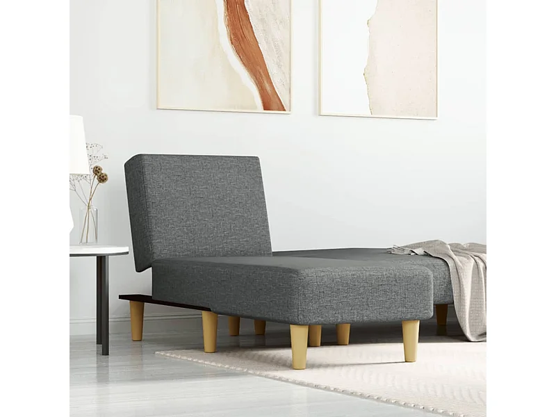 Chaise longue gris foncé tissu