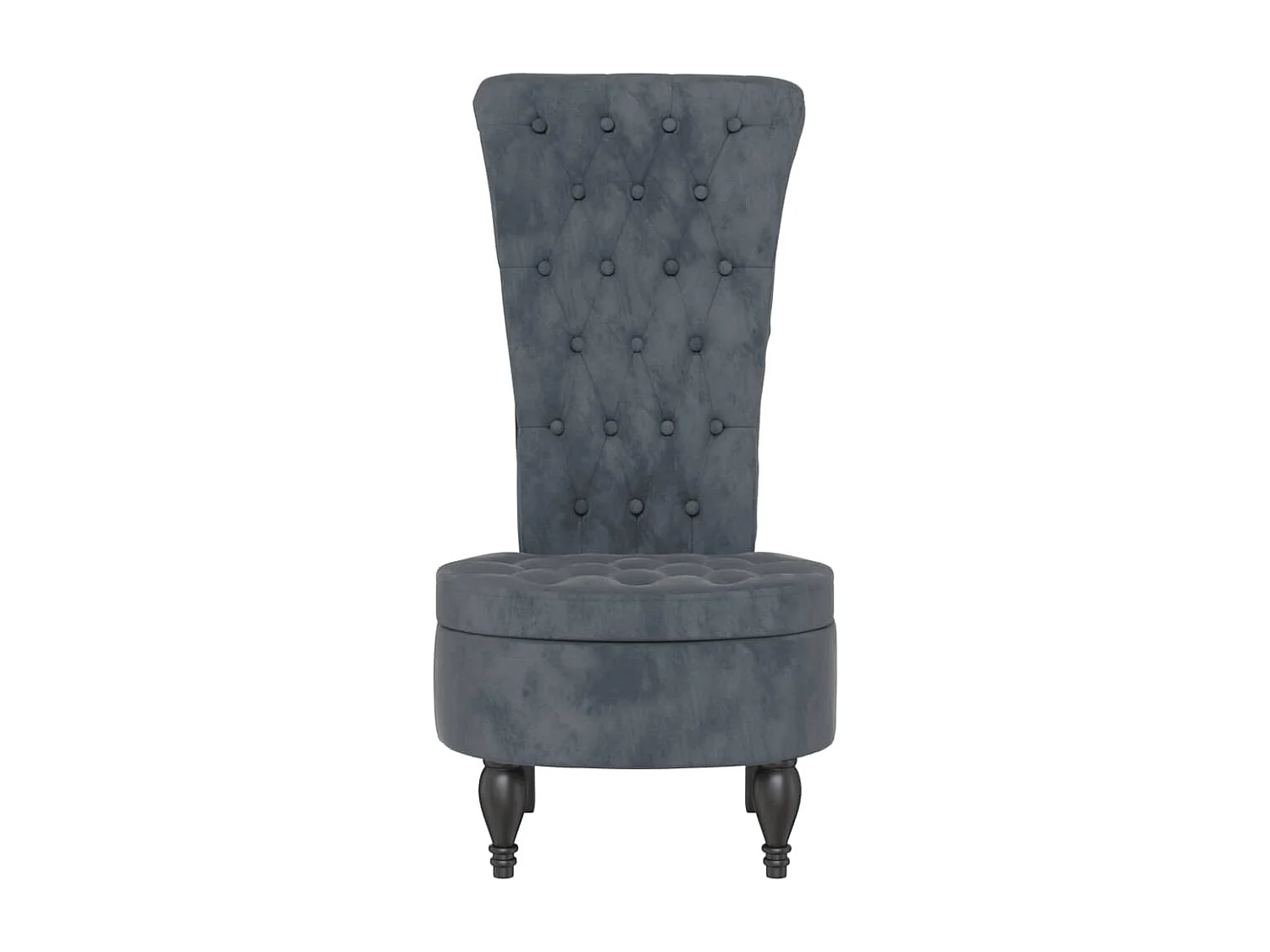 Chaise à dossier haut gris foncé velours conception de bouton