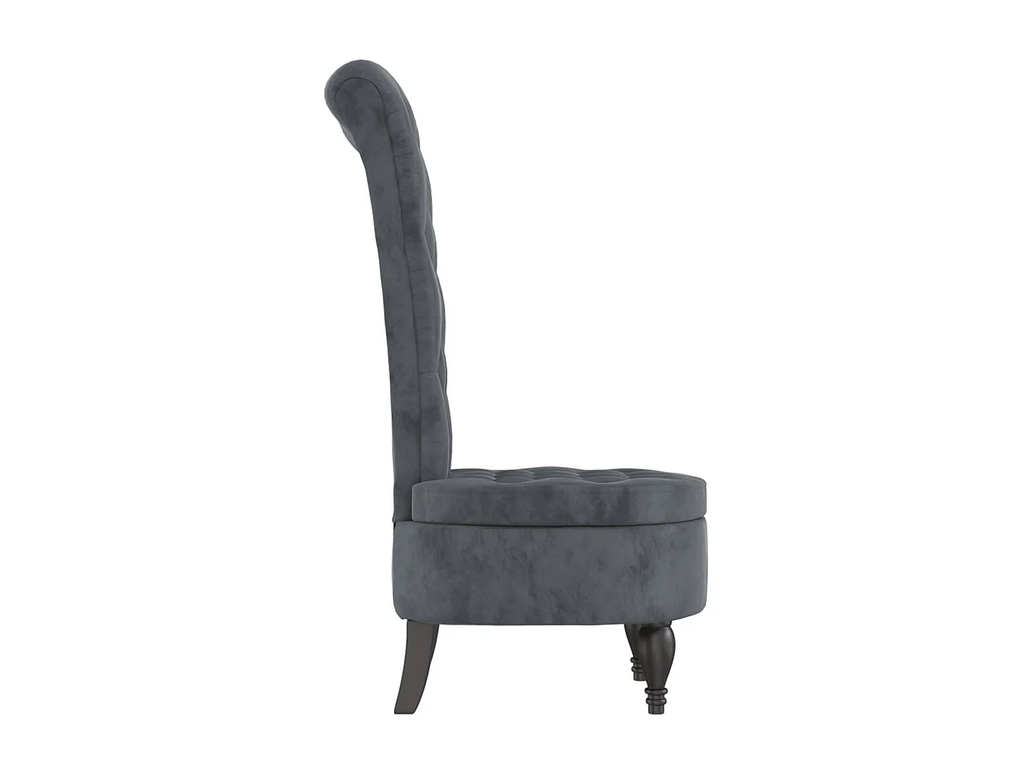 Chaise à dossier haut gris foncé velours conception de bouton