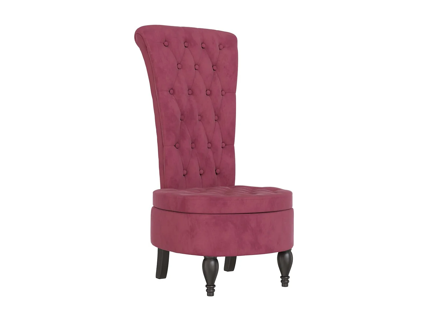 Chaise à dossier haut rouge bordeaux conception de bouton