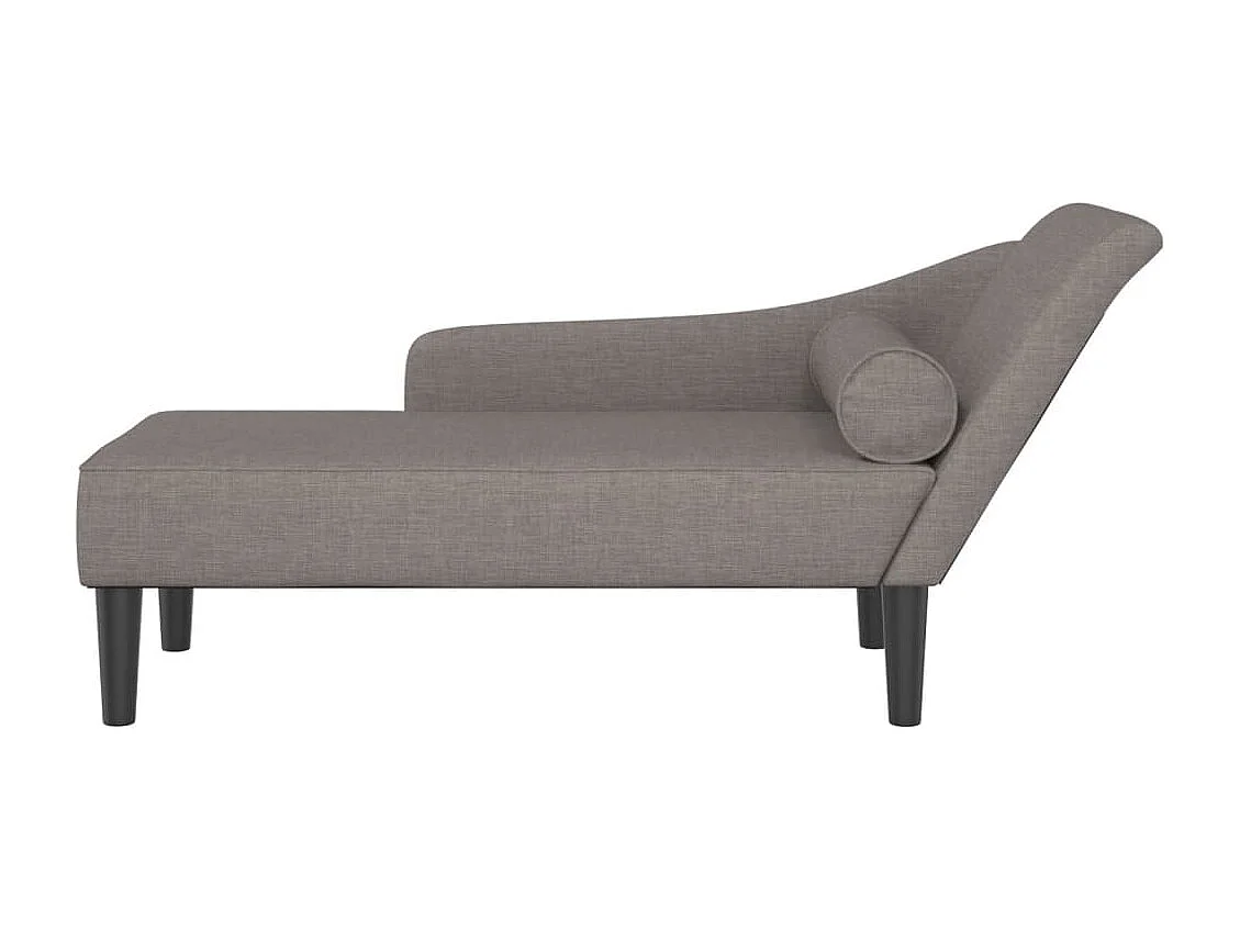 Chaise longue met kussens van taupestof