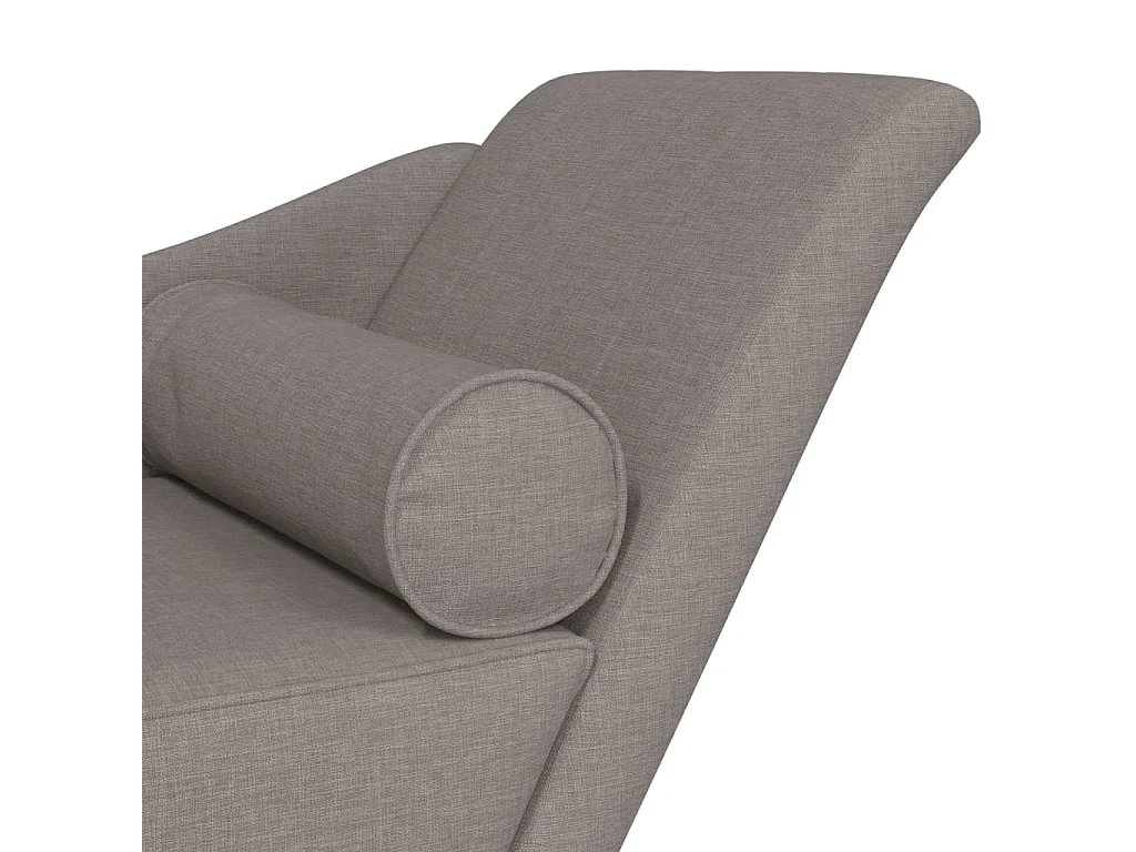 Chaise longue met kussens van taupestof