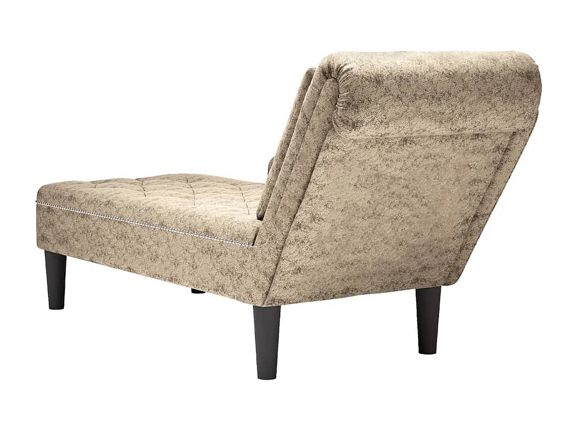 Sillón largo y cojín/reposabrazos derecho en ecopiel gris claro