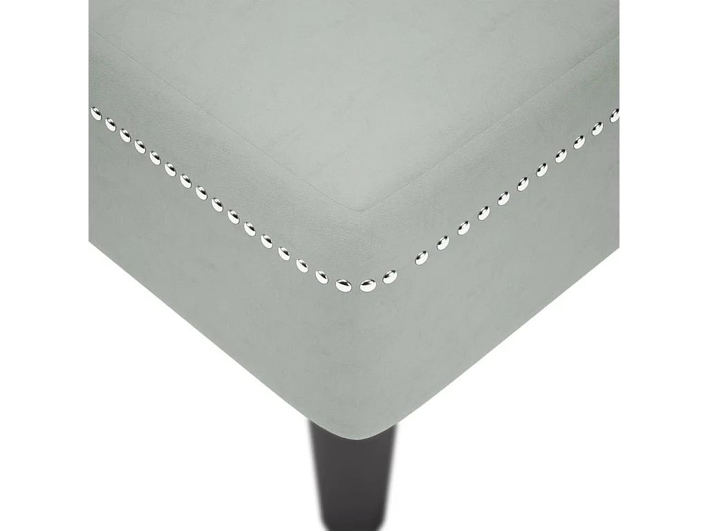 Fauteuil long et coussin et accoudoir droit gris clair velours