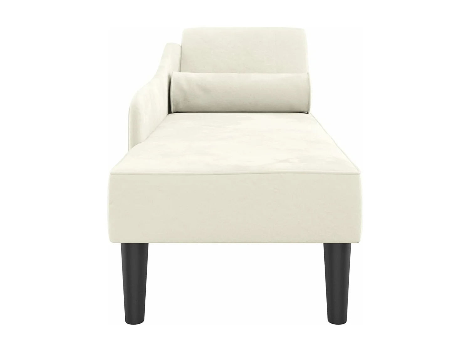 Espreguiçadeira com almofadas de veludo creme