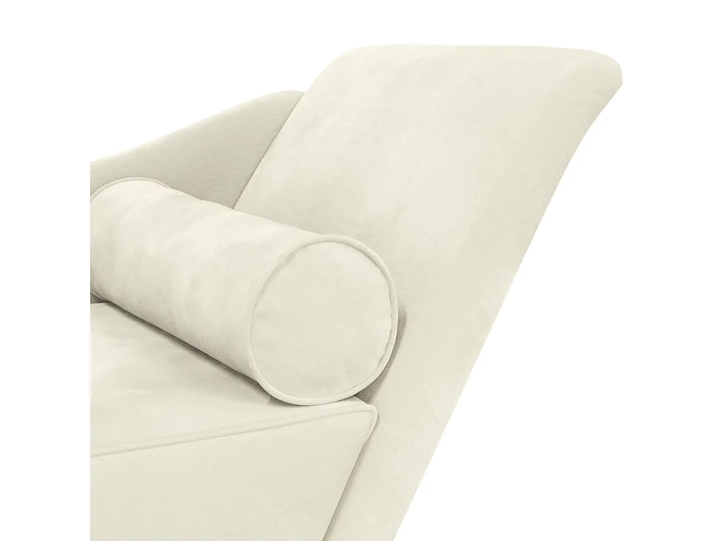 Espreguiçadeira com almofadas de veludo creme