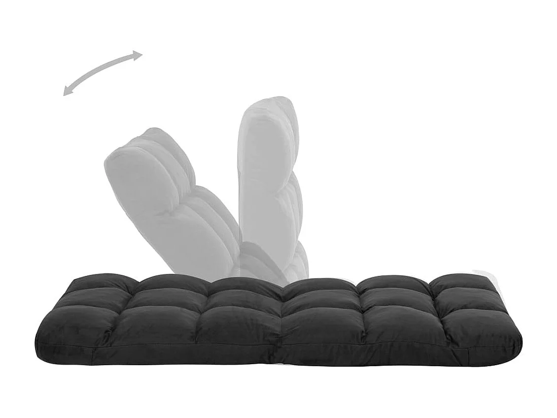 Sedia da terra pieghevole in microfibra nera