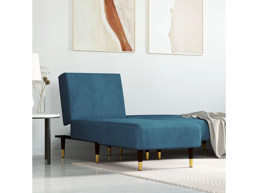 Poltrona de veludo azul