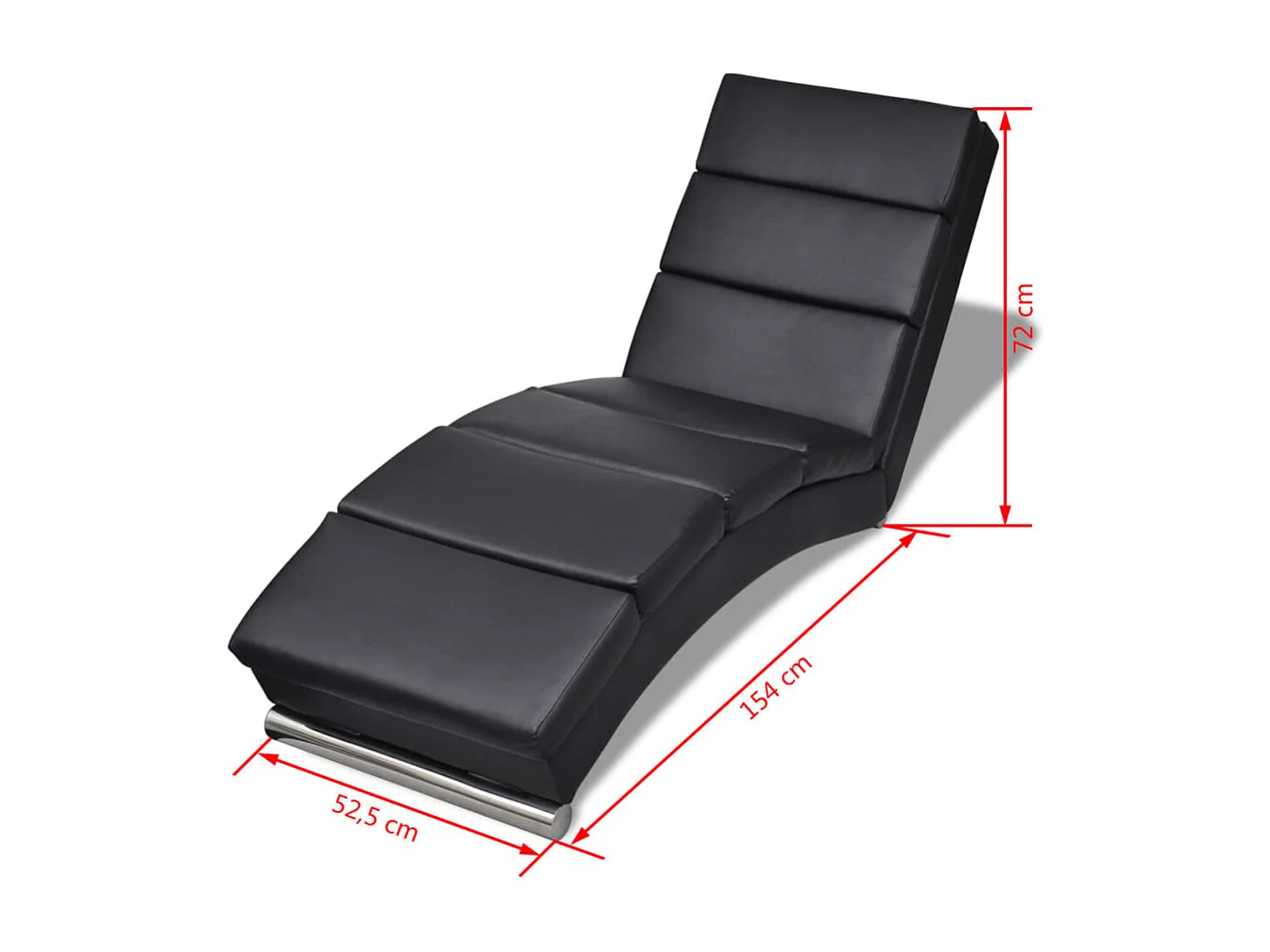 Chaise longue Noir Similicuir