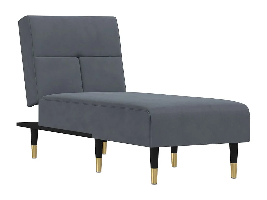 Chaise longue gris foncé velours