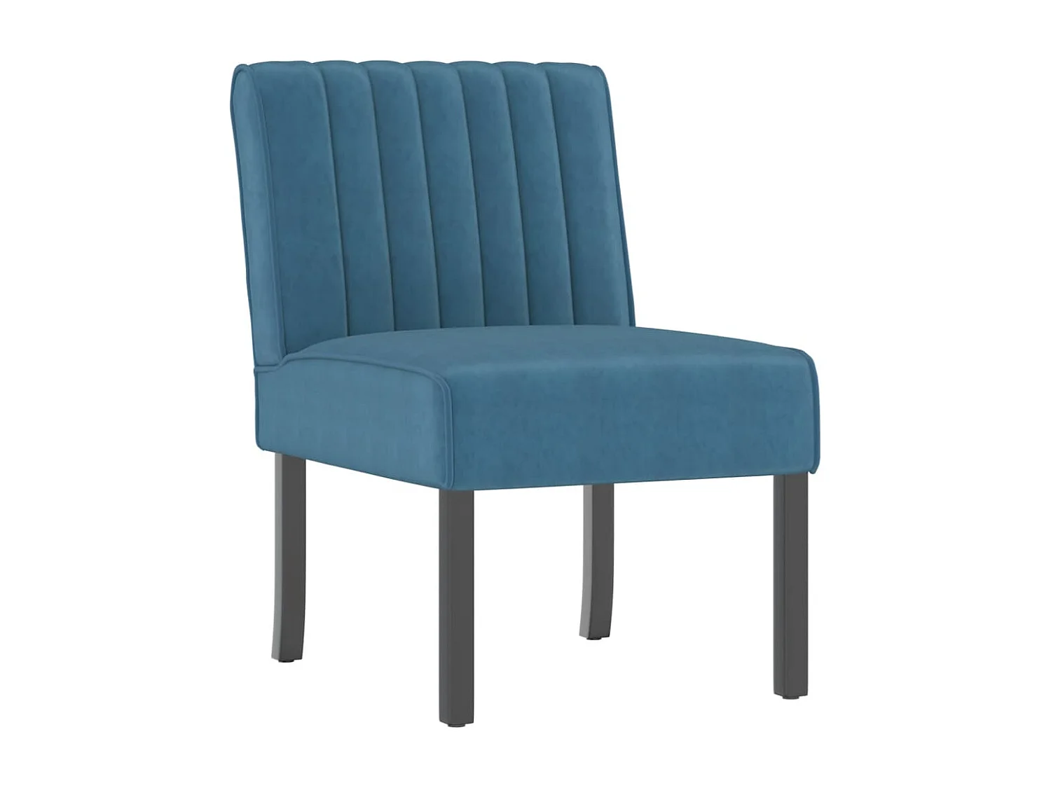 Fauteuil sans accoudoirs bleu velours