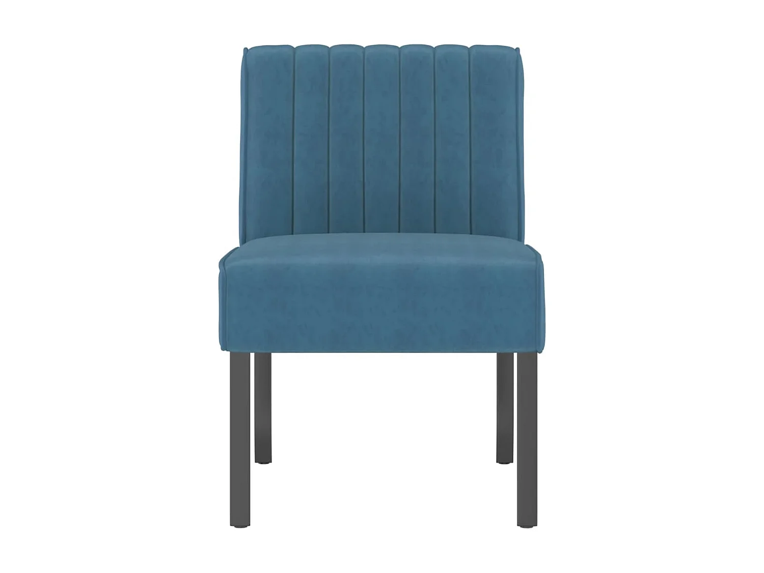 Fauteuil sans accoudoirs bleu velours
