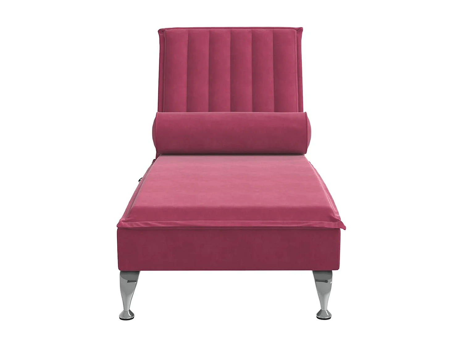 Chaise longue de massage avec traversin rouge bordeaux velours