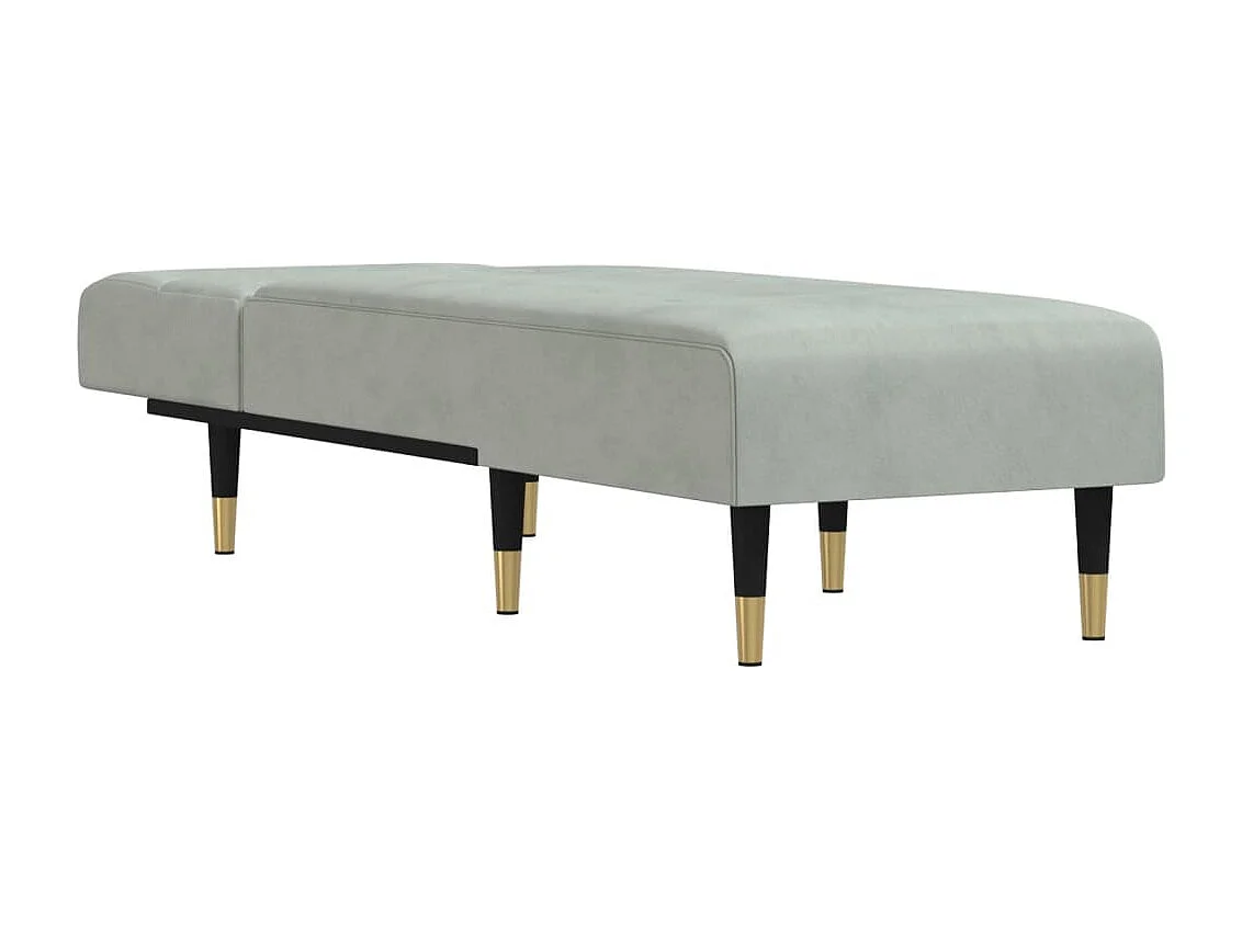 Chaise longue gris clair velours