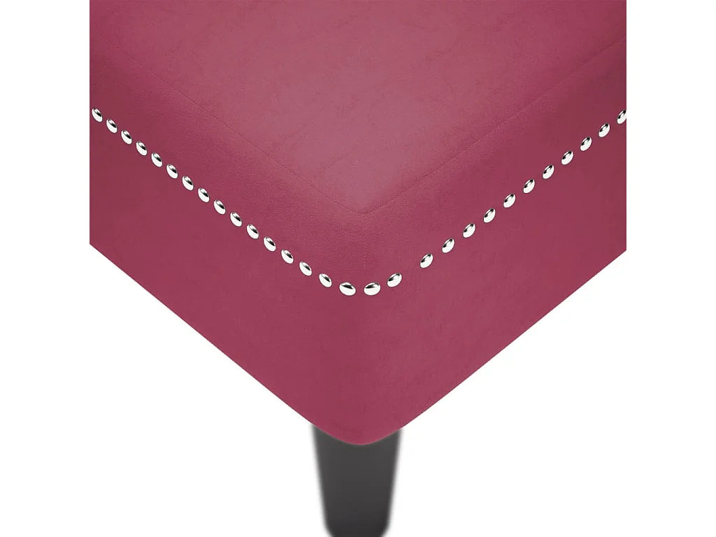 Sillón largo con cojín y reposabrazos derecho rojo burdeos