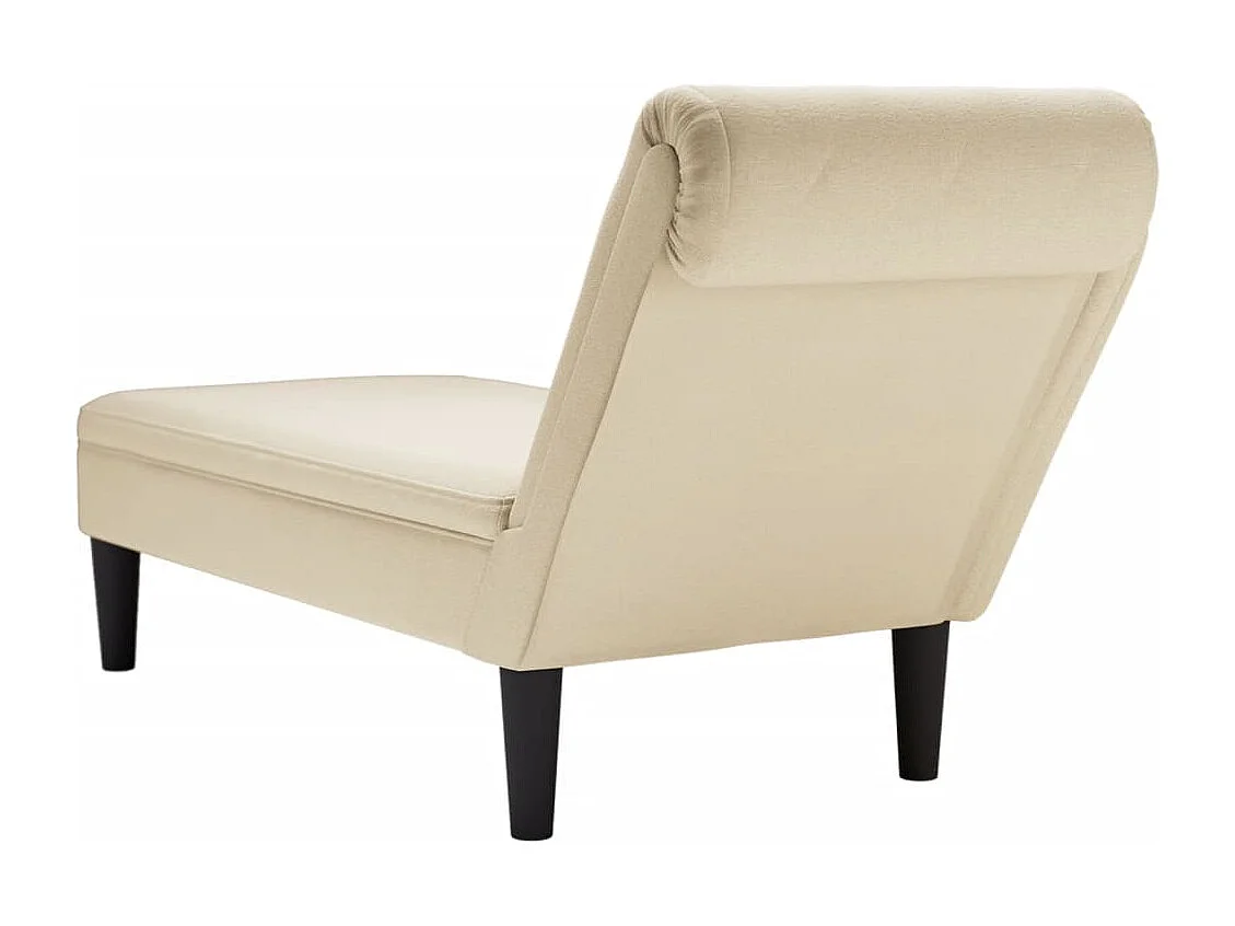Fauteuil long avec coussin et accoudoir droit crème tissu
