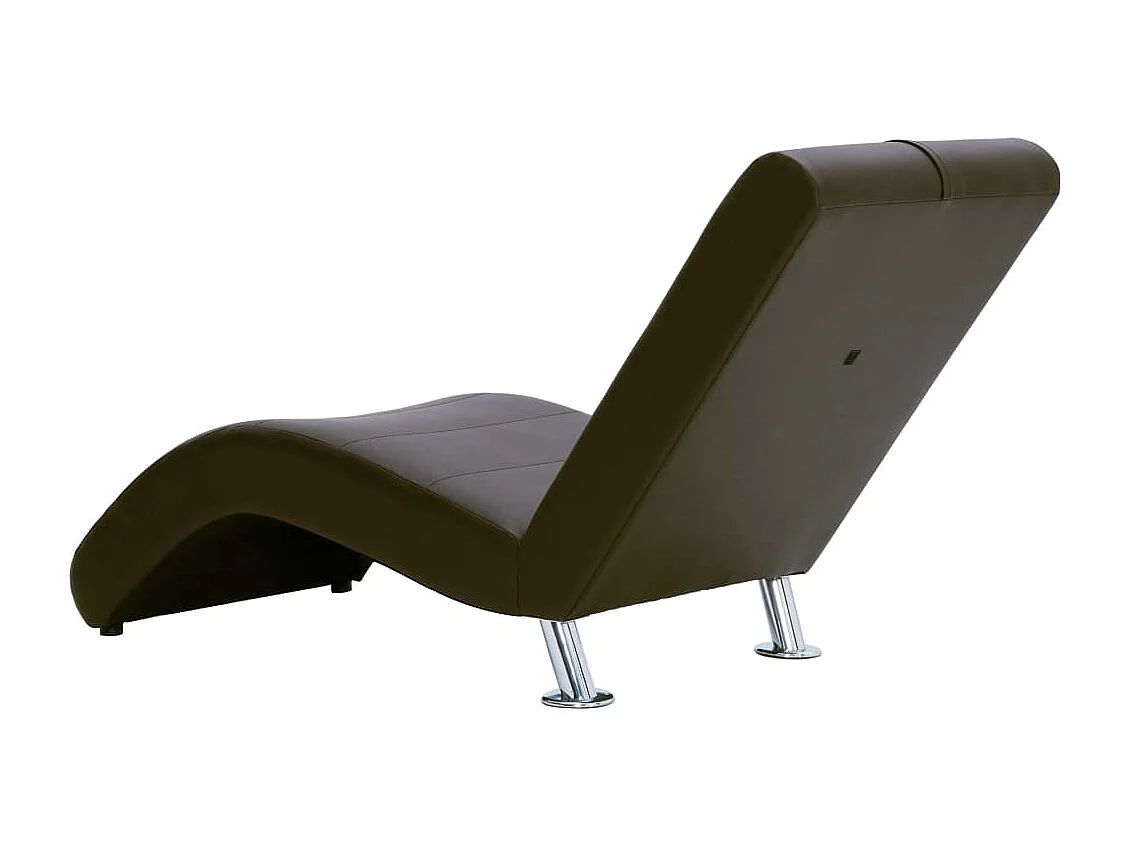 Loungesessel mit Kissen, braunes Kunstleder