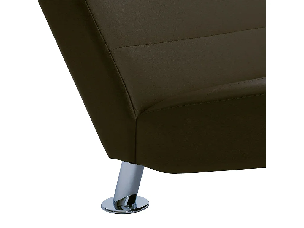 Loungesessel mit Kissen, braunes Kunstleder