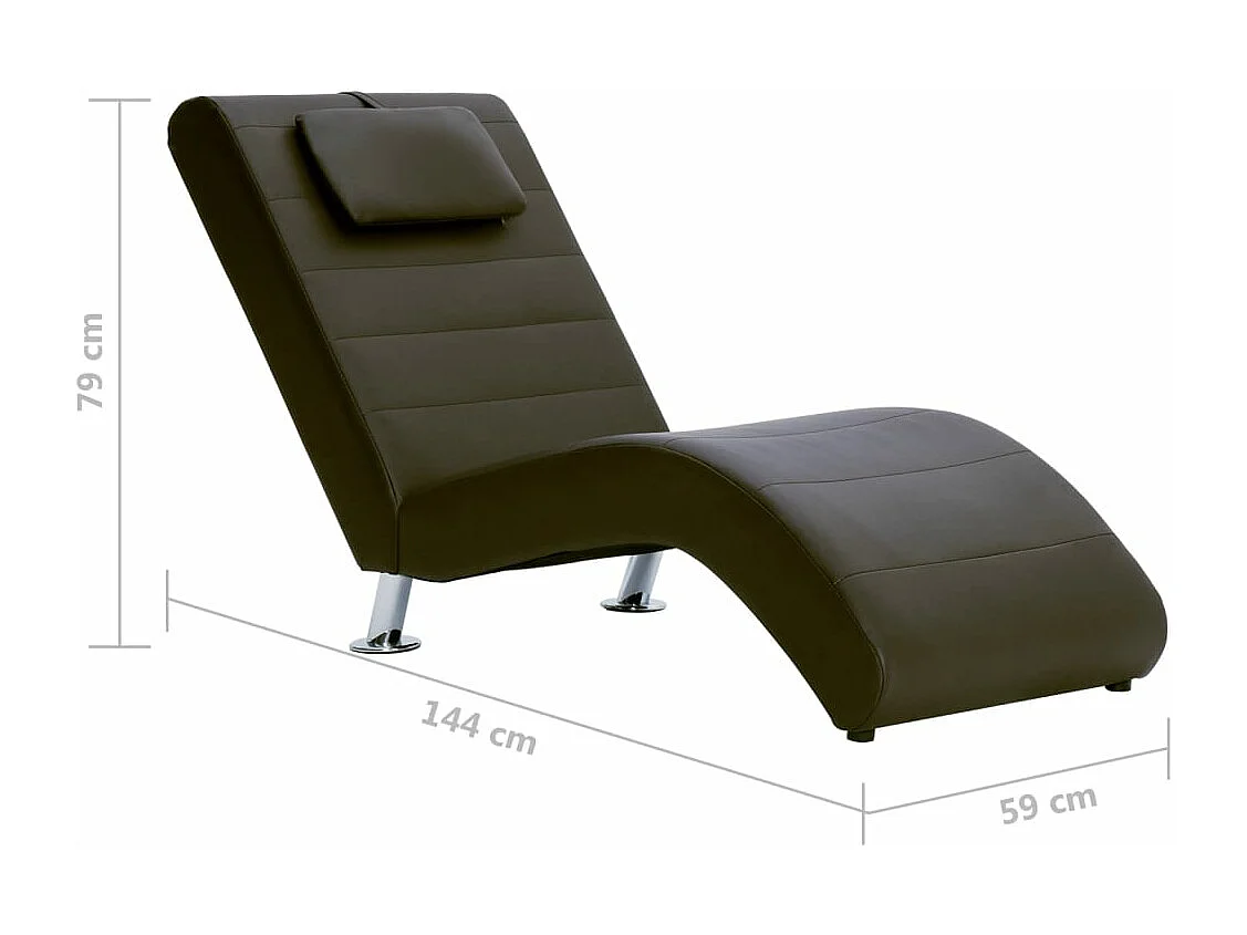 Loungesessel mit Kissen, braunes Kunstleder