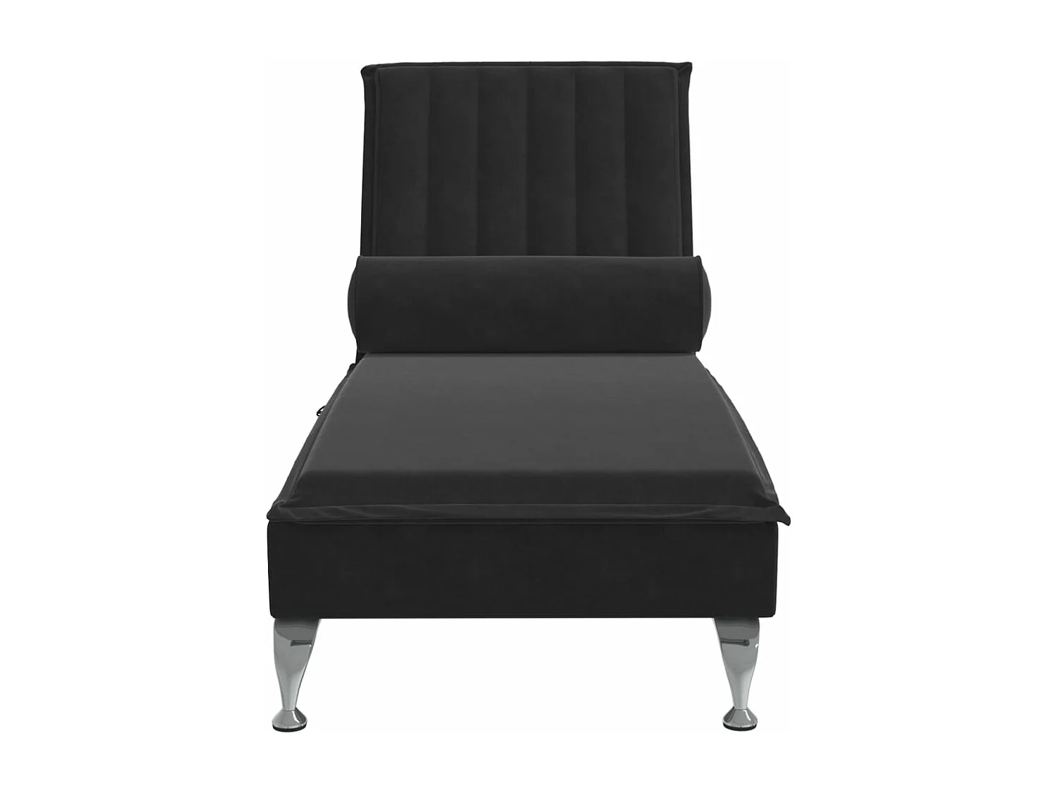 Chaise longue de massage avec traversin noir velours
