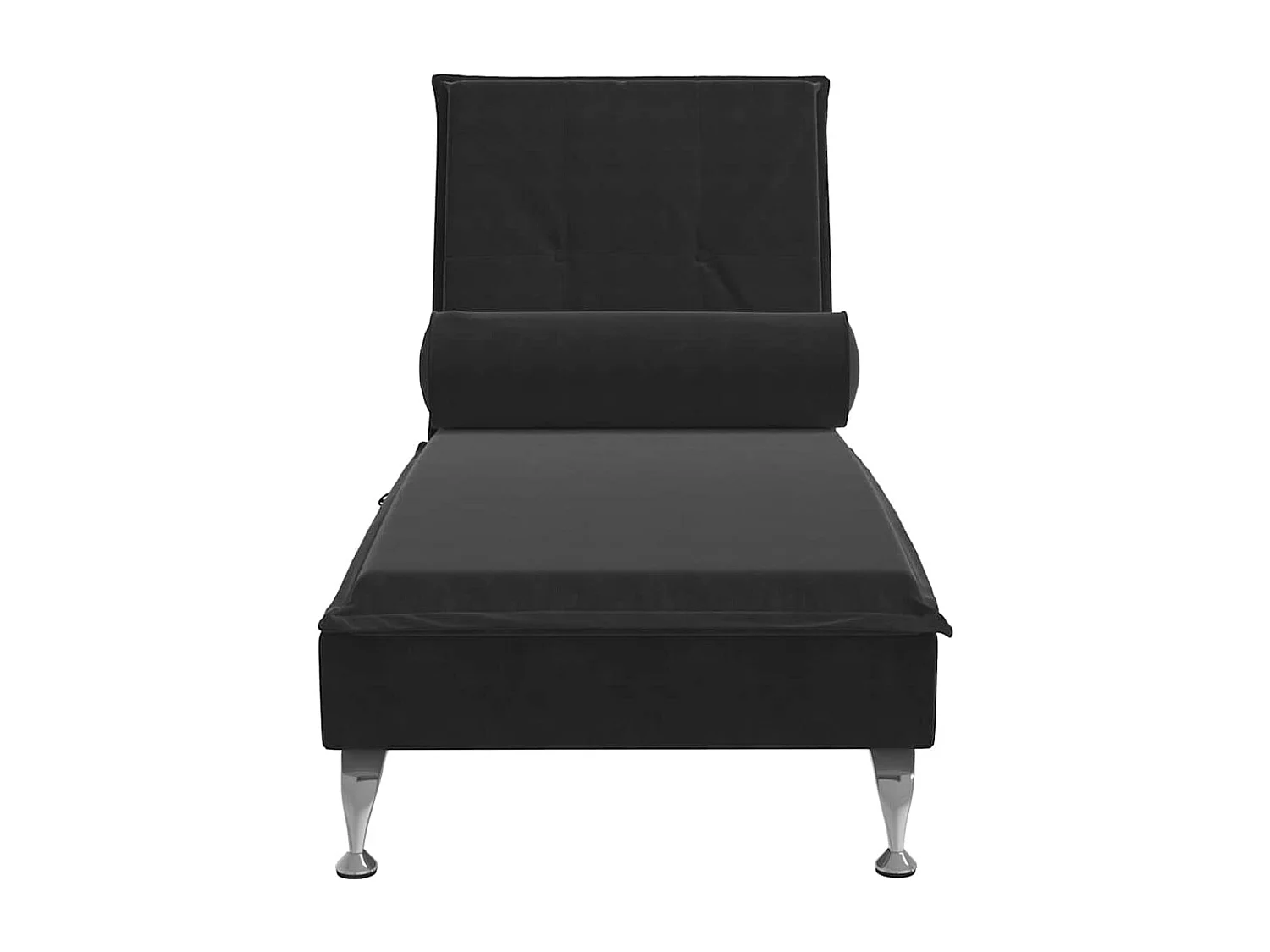 Chaise longue de massage avec traversin noir velours