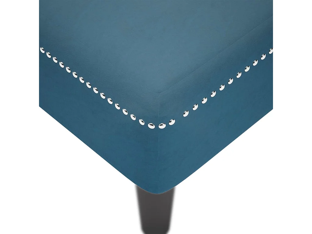 Fauteuil long avec coussin et accoudoir droit bleu velours