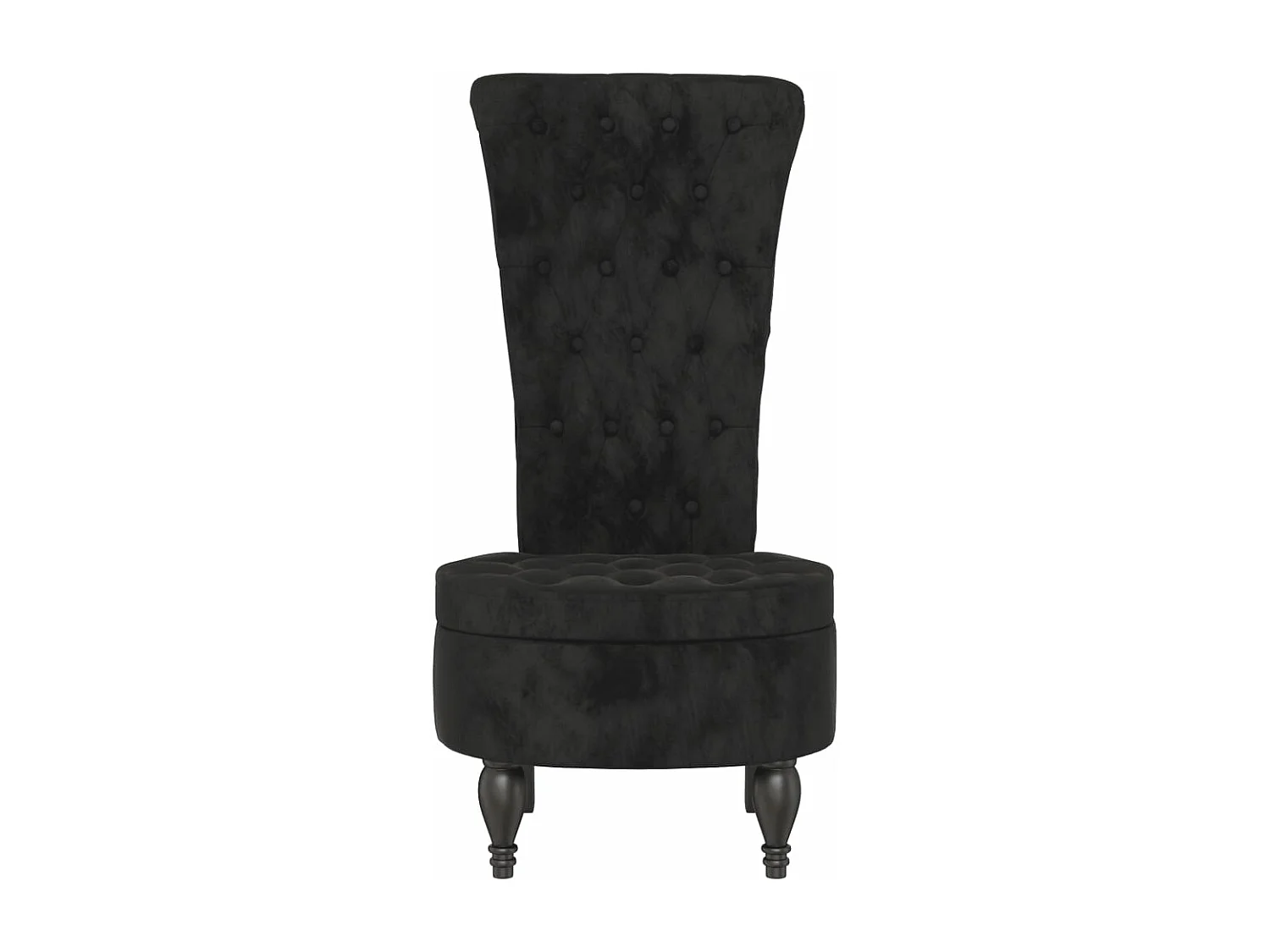 Chaise à dossier haut noir velours conception de bouton