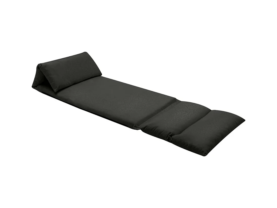Chaise pliable de sol Noir Microfibre