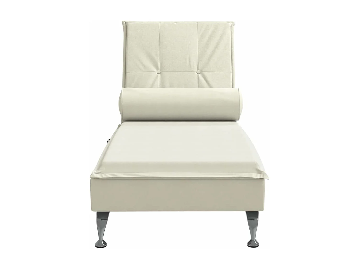 Poltrona massaggiante con cuscino in velluto color crema