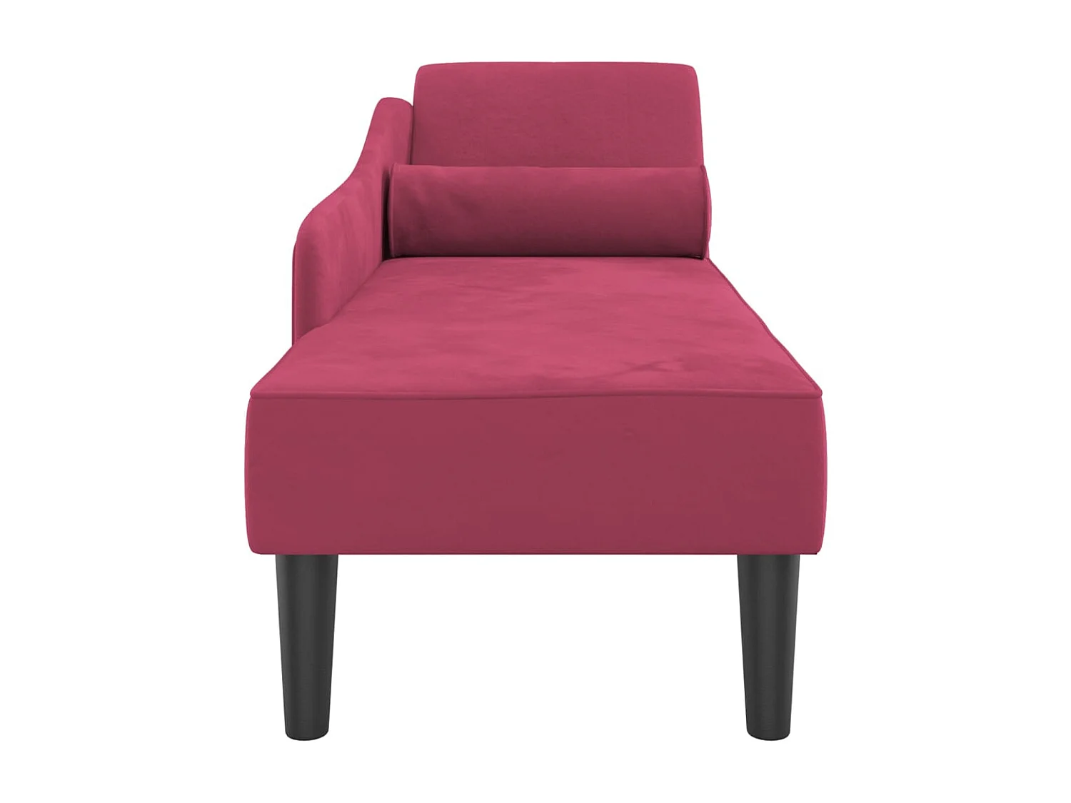 Chaise longue avec coussins rouge bordeaux velours