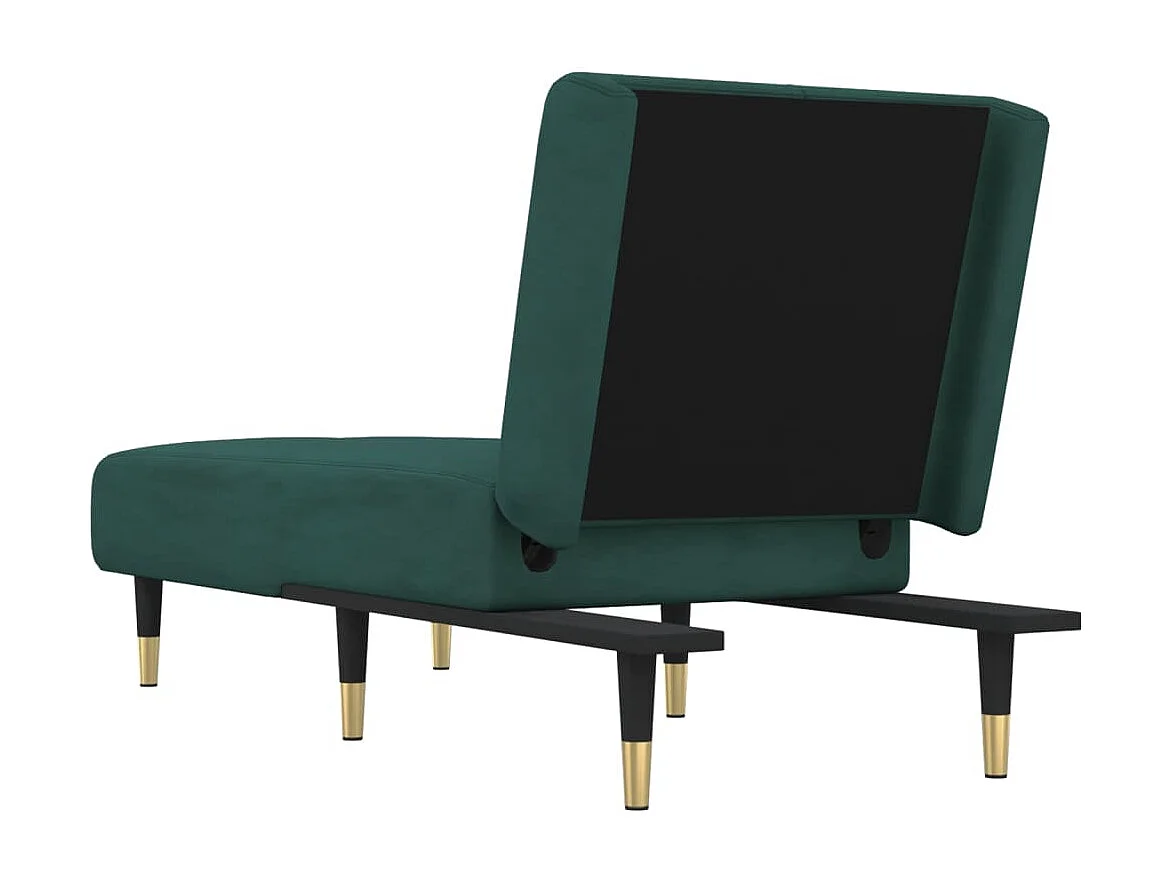 Chaise longue vert foncé velours