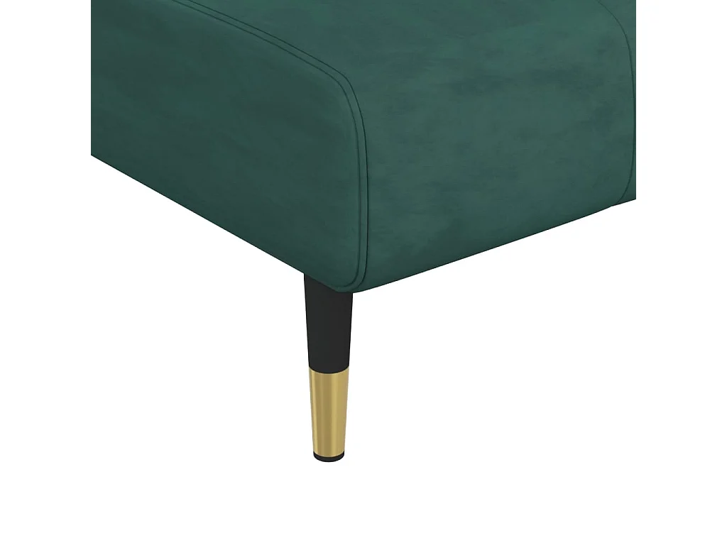 Chaise longue vert foncé velours