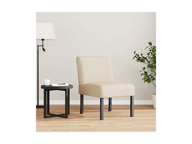 Fauteuil sans accoudoirs crème tissu