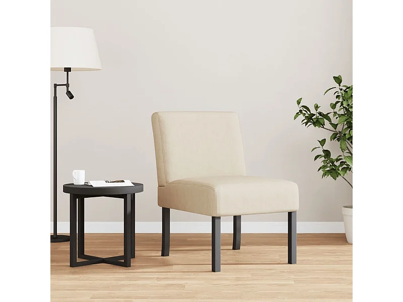 Fauteuil sans accoudoirs crème tissu