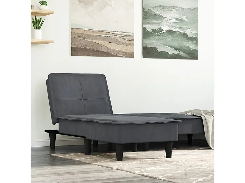 Sillón de terciopelo gris oscuro