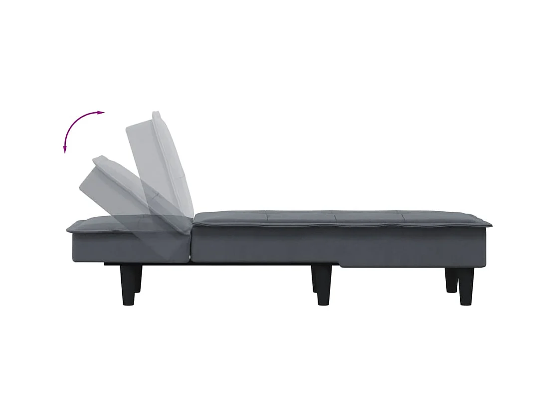 Poltrona lounge in velluto grigio scuro