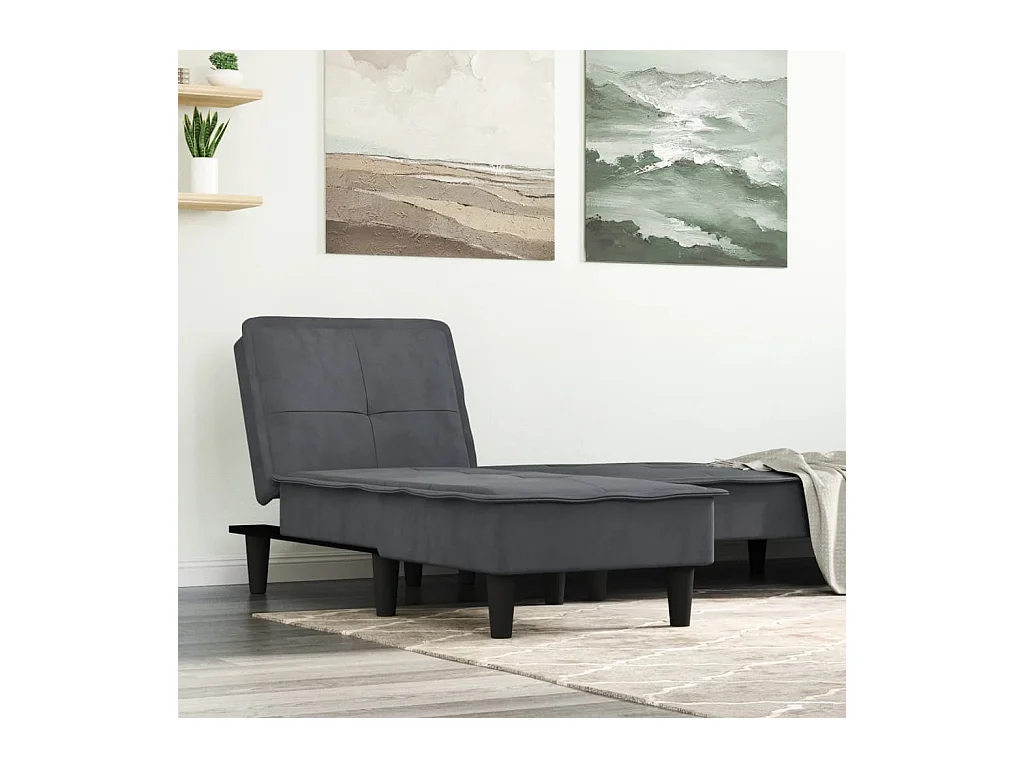 Donkergrijze fluwelen fauteuil