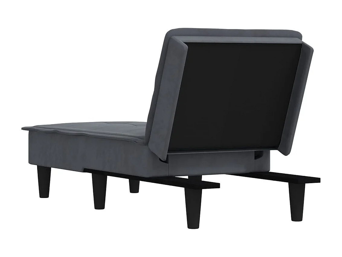 Chaise longue gris foncé velours