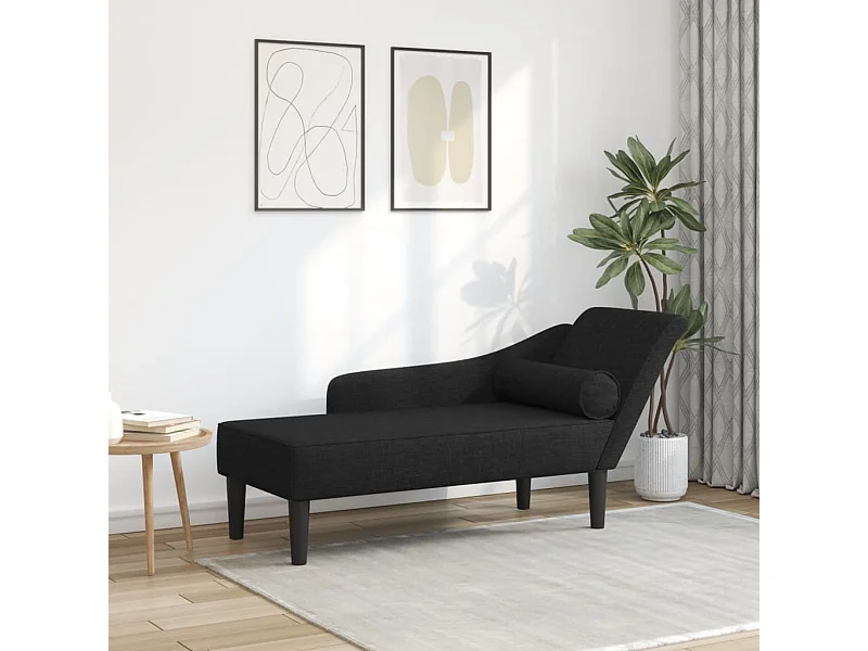 Loungefauteuil met zwarte stoffen kussens