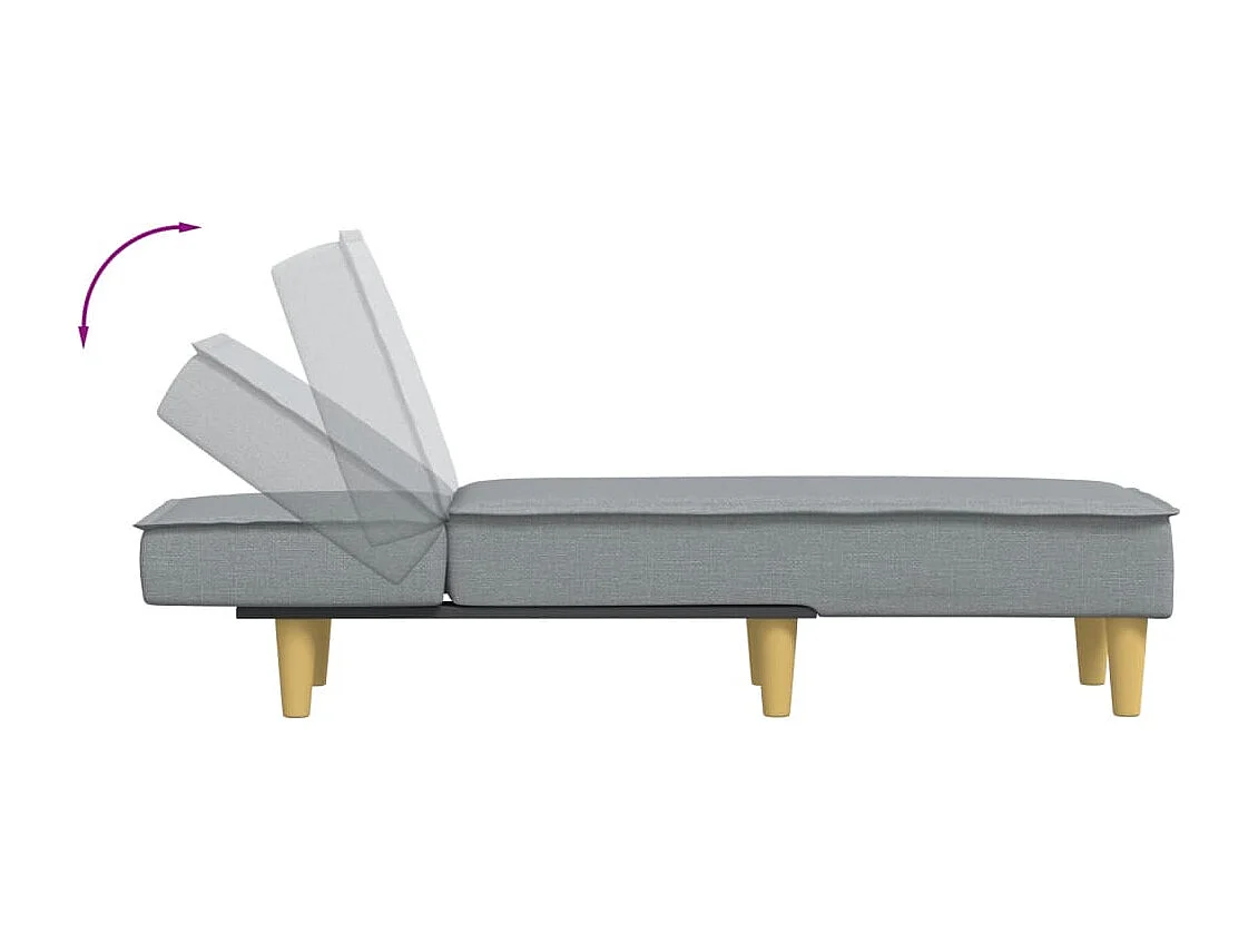 Chaise longue gris clair tissu