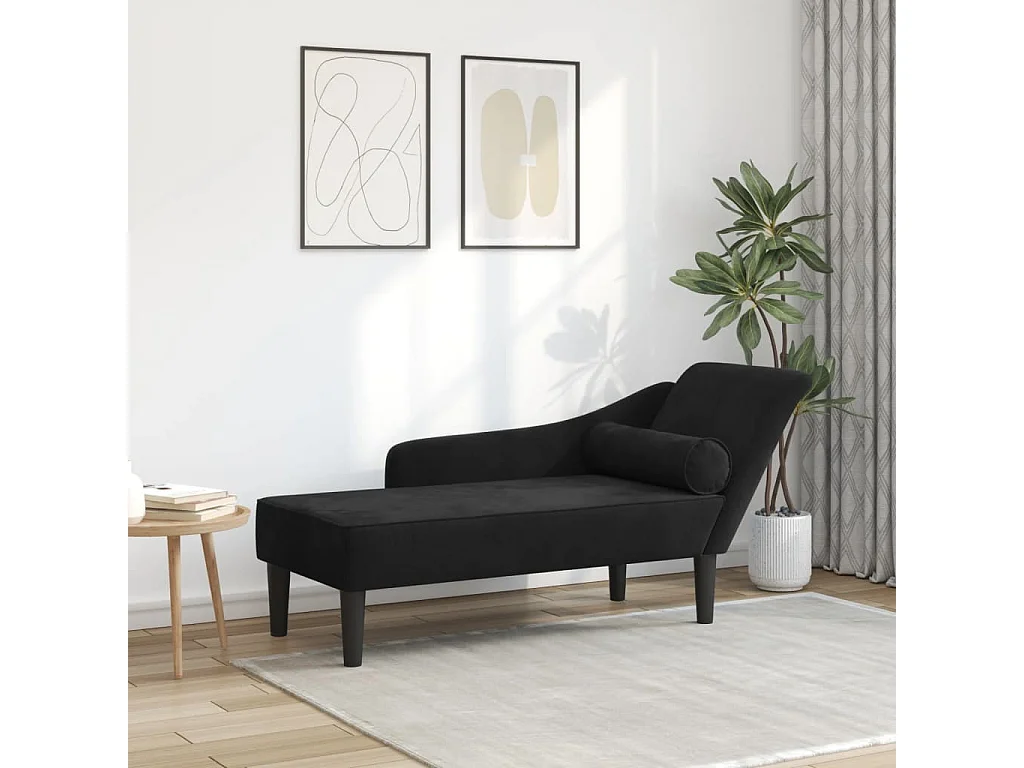 Poltrona lounge con cuscini in velluto nero